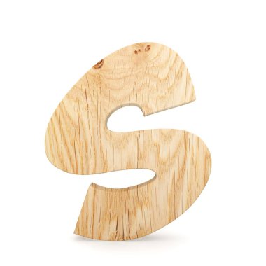 3D dekoratif ahşap alfabe, büyük harf S