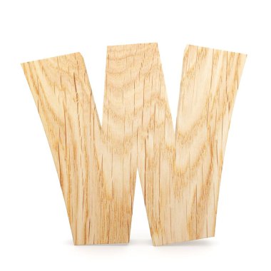 3D dekoratif ahşap alfabe, büyük harf W