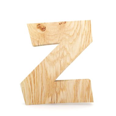 3D dekoratif ahşap alfabe, büyük harf Z