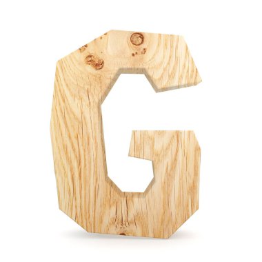 3D dekoratif ahşap alfabe, büyük harf G