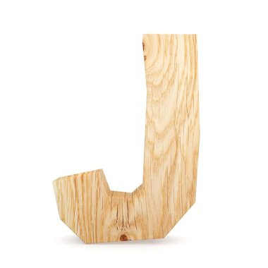 3D dekoratif ahşap alfabe, büyük harf J