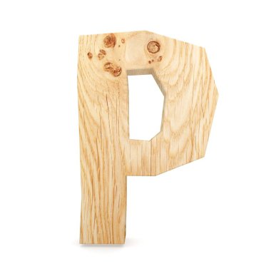 3D dekoratif ahşap alfabe, büyük harf P