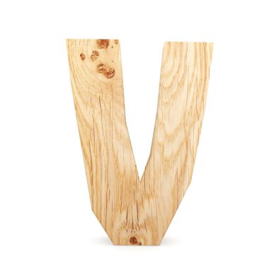 3D dekoratif ahşap alfabe, büyük harf V