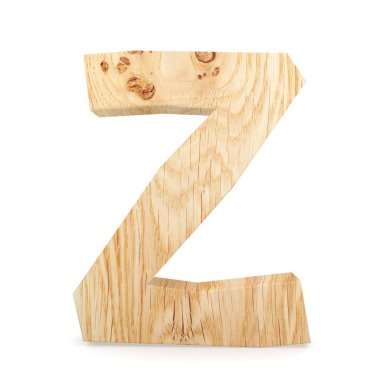 3D dekoratif ahşap alfabe, büyük harf Z