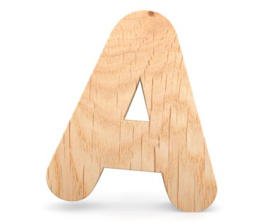 3D dekoratif ahşap alfabe, büyük harf A