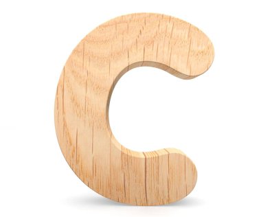 3D dekoratif ahşap alfabe, büyük harf C