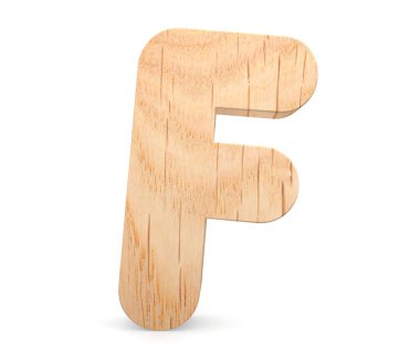 3D dekoratif ahşap alfabe, büyük harf F