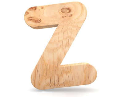 3D dekoratif ahşap alfabe, büyük harf Z
