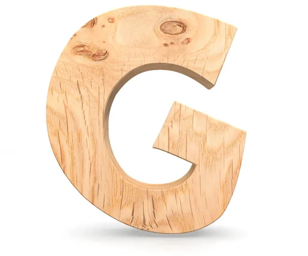 3D decorative wooden Alphabet, capital letter G — Stock Photo, Image