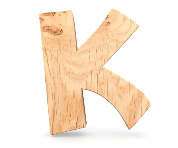 3 d の装飾的な木製アルファベット、大文字 K — ストック写真