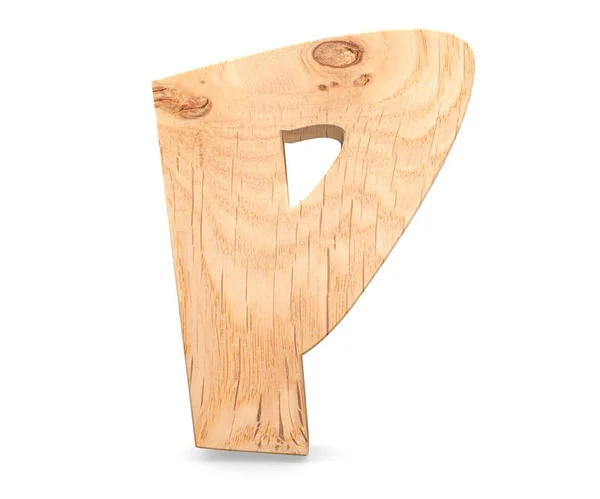 Alfabeto de madeira decorativo 3D, letra maiúscula P — Fotografia de Stock