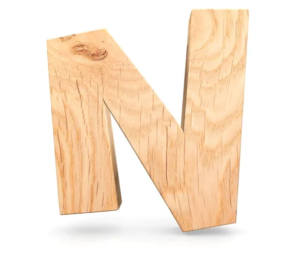 3D decorative wooden Alphabet, capital letter N — Stock Photo, Image