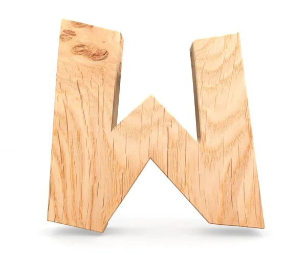 3D decoratieve houten alfabet, hoofdletter W — Stockfoto