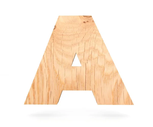 Alfabeto decorativo 3D de madera, letra mayúscula A — Foto de Stock