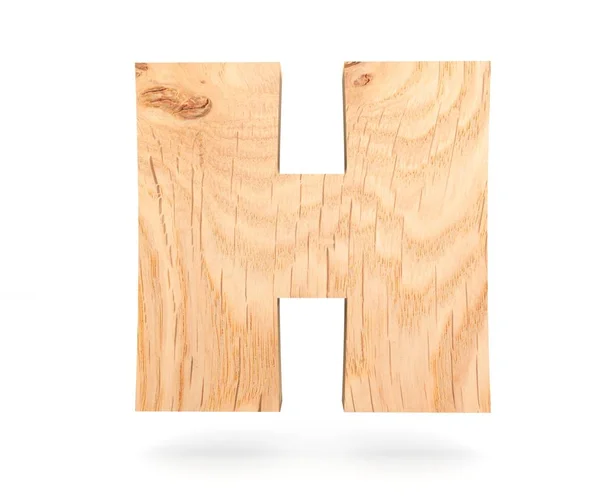 3D decoratieve houten alfabet, hoofdletter H — Stockfoto