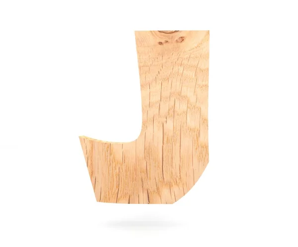 3D декоративный деревянный алфавит, заглавная буква J — стоковое фото