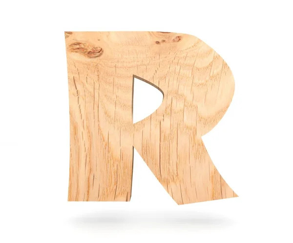 3D декоративный деревянный алфавит, заглавная буква R — стоковое фото