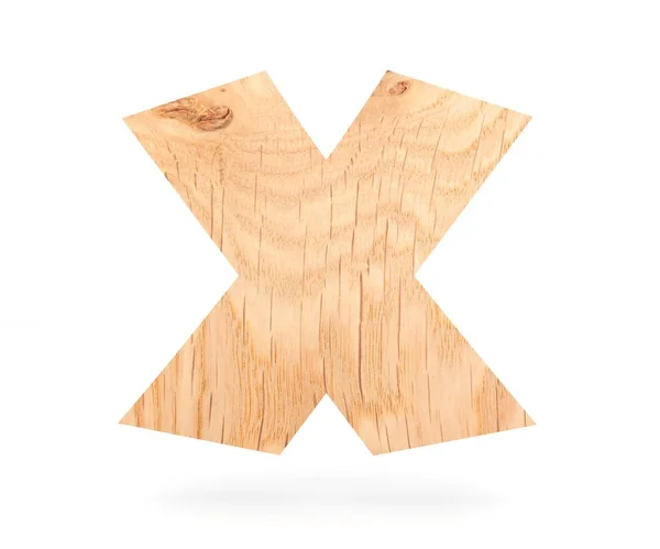 Alphabet décoratif 3D en bois, lettre majuscule X — Photo