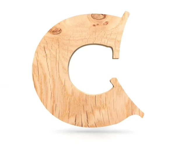 Alphabet décoratif 3D en bois, lettre majuscule C — Photo