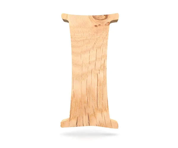 3D декоративный деревянный алфавит, заглавная буква I — стоковое фото