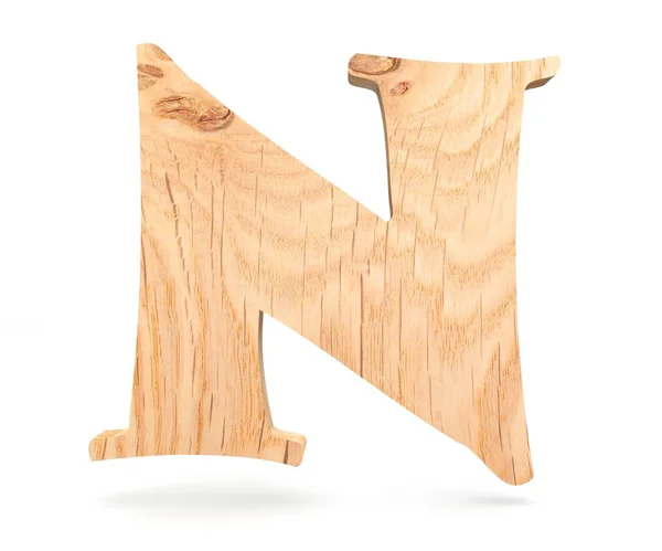 3D decoratieve houten alfabet, hoofdletter N — Stockfoto