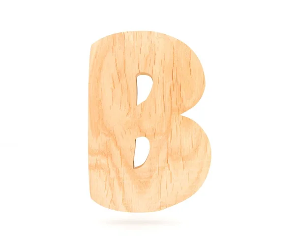 Alphabet décoratif 3D en bois, lettre majuscule B — Photo