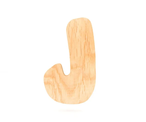3D декоративный деревянный алфавит, заглавная буква J — стоковое фото