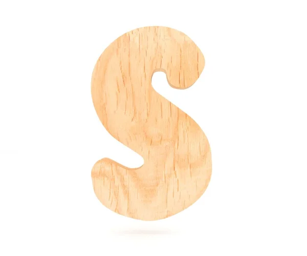 3D decorative wooden Alphabet, capital letter S — Stock Photo, Image