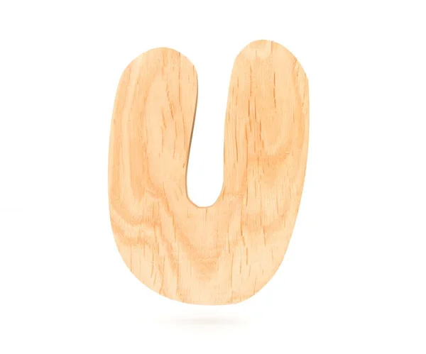 3 d の装飾的な木製アルファベット、大文字 U — ストック写真