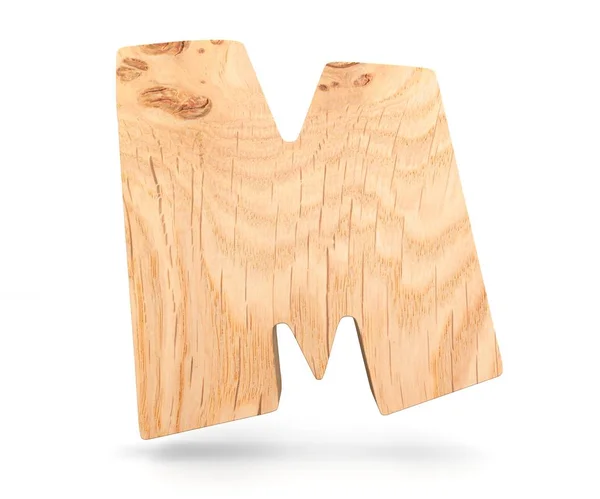 3D decoratieve houten alfabet, hoofdletter M — Stockfoto