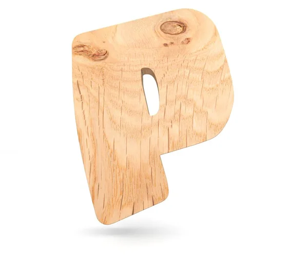 3D decoratieve houten alfabet, hoofdletter P — Stockfoto