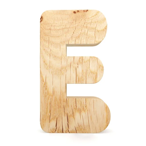 3D dekoratif ahşap alfabe, büyük harf E — Stok fotoğraf