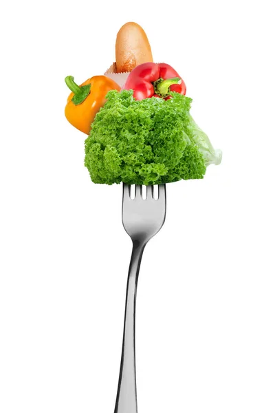 フォークの野菜。健康食品 — ストック写真