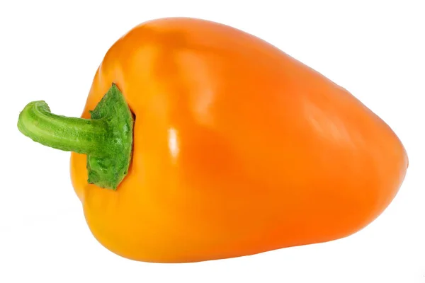 Uma pimenta laranja, isolada no caminho de recorte branco — Fotografia de Stock