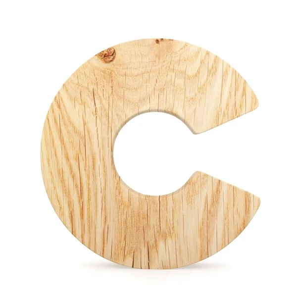 3D decorative wooden Alphabet, capital letter C — Stock Photo, Image