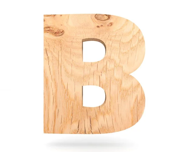 3D декоративный деревянный алфавит, заглавная буква В — стоковое фото