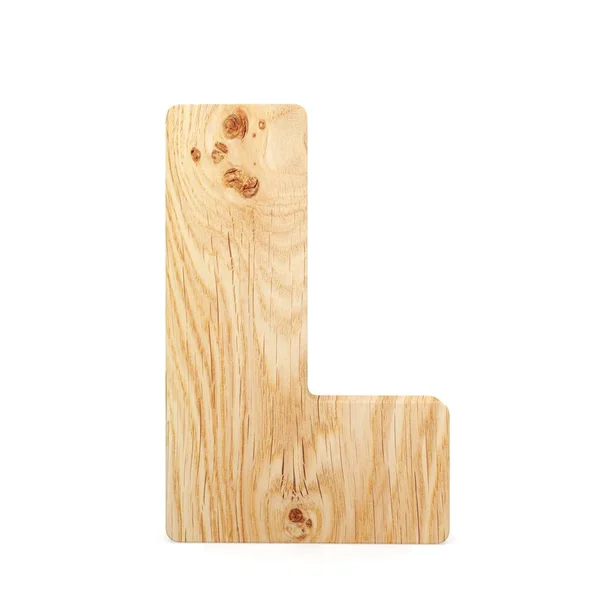 3D декоративный деревянный алфавит, заглавная буква L — стоковое фото
