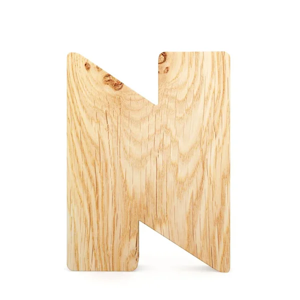 3D decorative wooden Alphabet, capital letter N — Stock Photo, Image