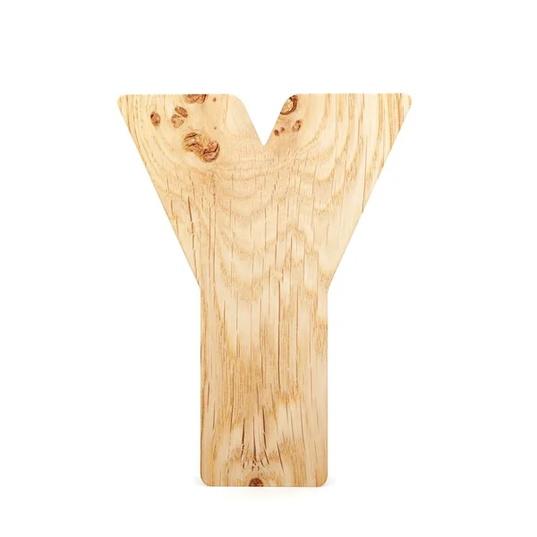 Alfabeto de madeira decorativo 3D, letra maiúscula Y — Fotografia de Stock