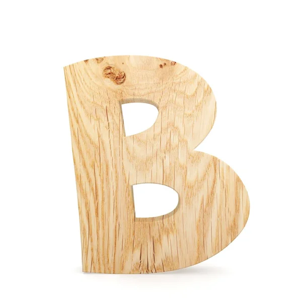 3D декоративні дерев'яні алфавіт, кирилична літера B — стокове фото