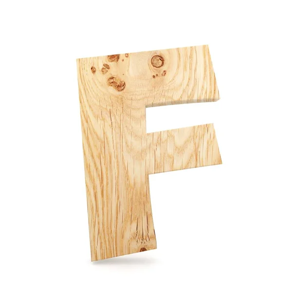 Alfabeto decorativo in legno 3D, lettera F maiuscola — Foto Stock