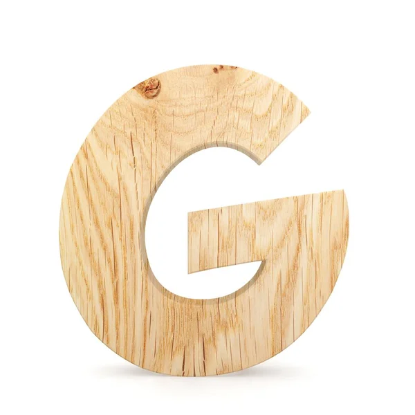 Alfabeto de madeira decorativo 3D, letra maiúscula G — Fotografia de Stock