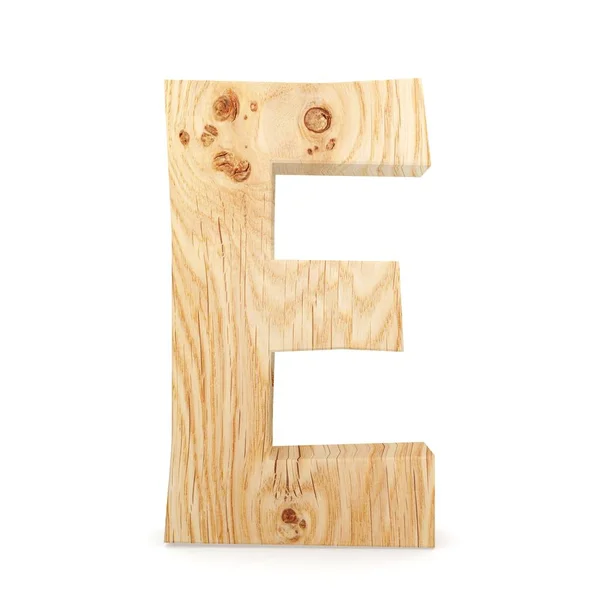 3d dekoratives Holzalphabet, Großbuchstabe e — Stockfoto