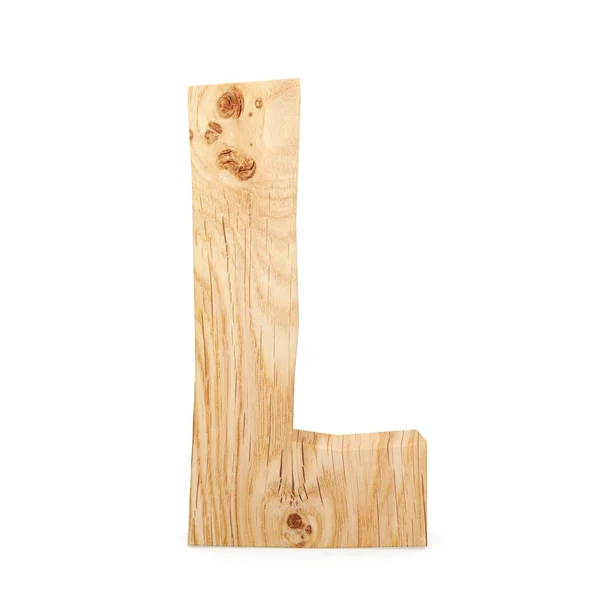 Alfabet kayu dekoratif 3D, huruf kapital L — Stok Foto