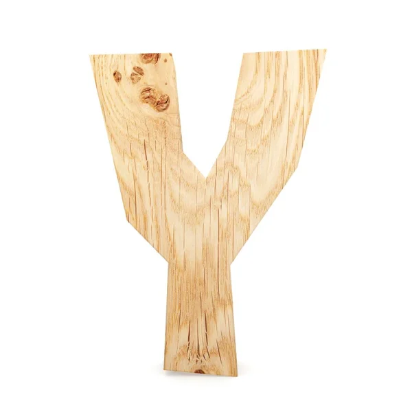 Alfabeto decorativo 3D de madera, mayúscula Y —  Fotos de Stock