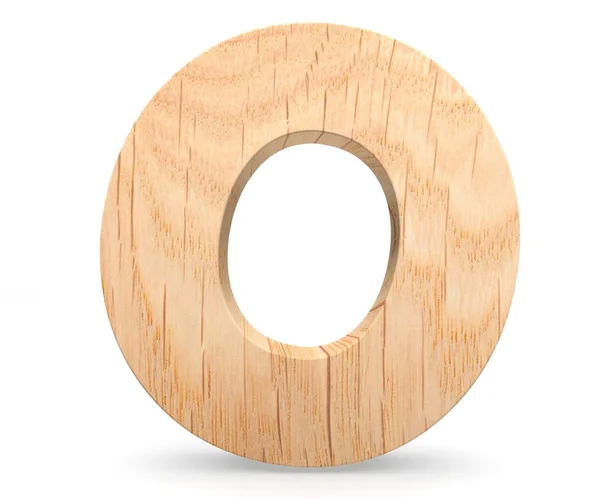 3D декоративный деревянный алфавит, заглавная буква O — стоковое фото