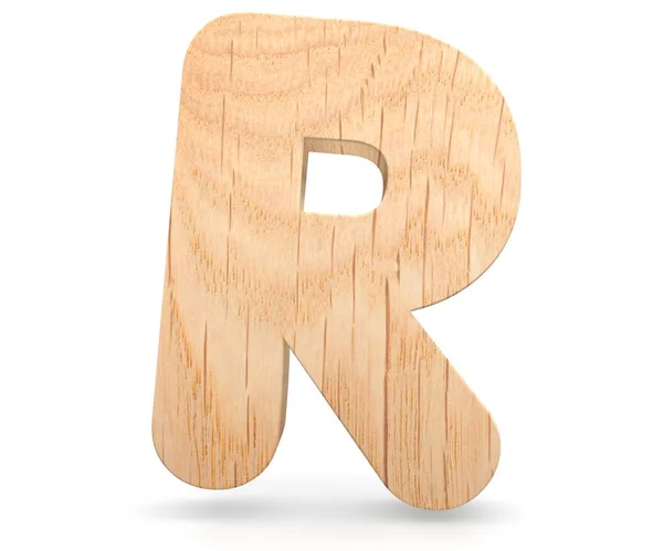 3D декоративні дерев'яні алфавіт, кирилична літера R — стокове фото