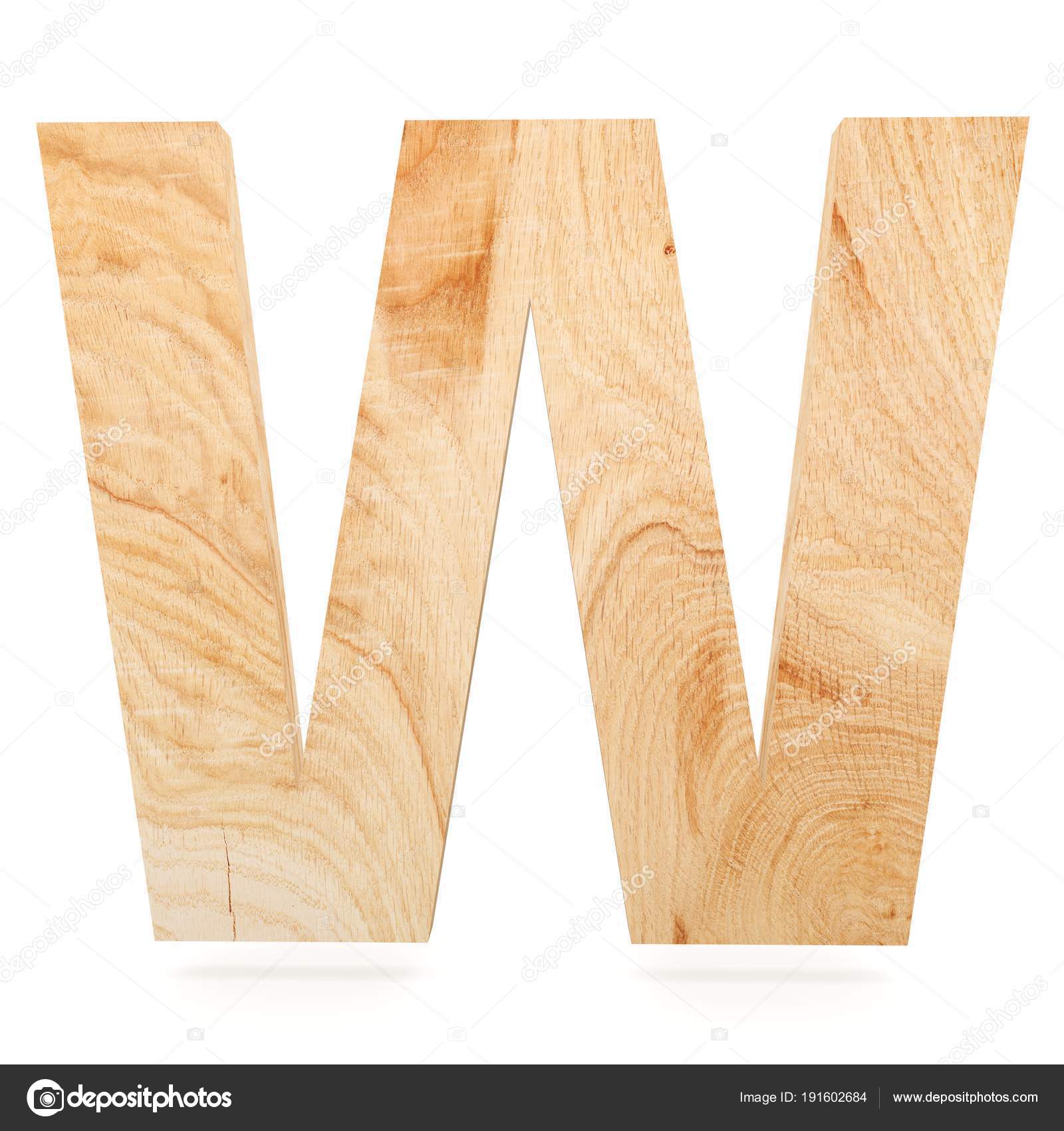 3d Decorative Wooden Alphabet Capital Letter W Stock Photo