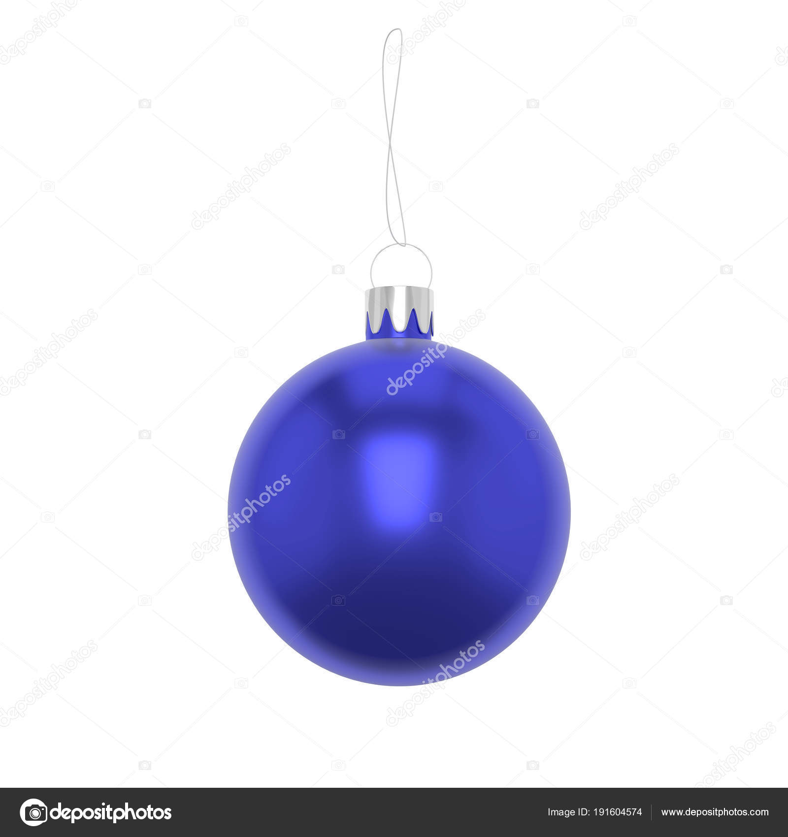 Boule De Noël Bleu Illustration De 3d Avec De La Ficelle