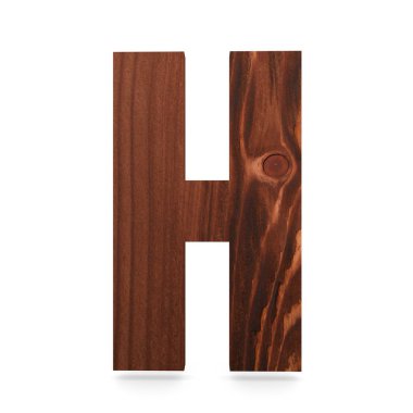 3D dekoratif ahşap alfabe, büyük harf H